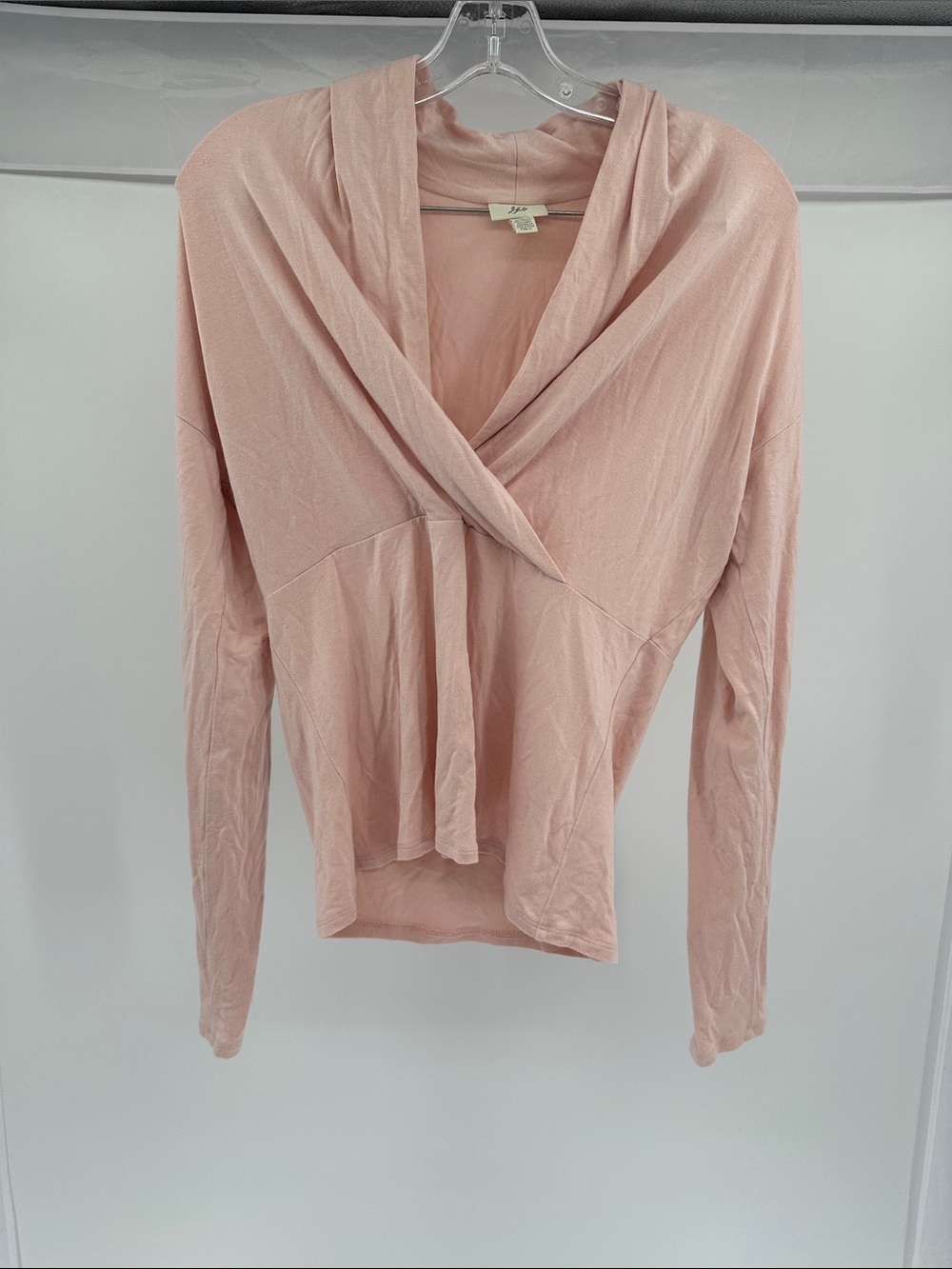 J. Jill Blush Pink Wrap-Front Long Sleeve Top